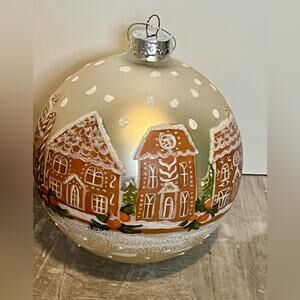 New Raz 5" Gingerbread House Ball Glass Christmas Ornament
